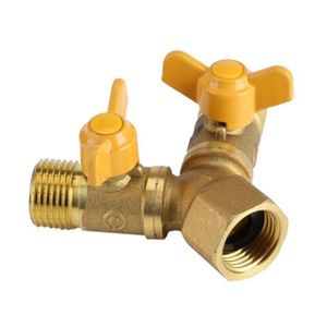 Nez Raccord Double Robinet G1 2 Avec 2 Sorties Vannes En Laiton