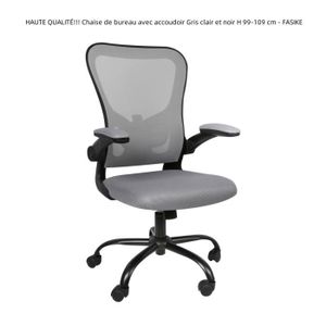 CHAISE DE BUREAU Chaise de bureau avec accoudoir Gris clair et noir
