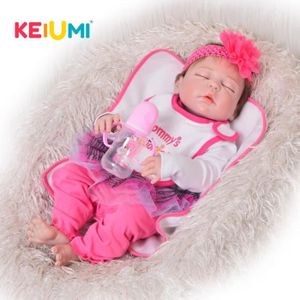 Decdeal R/éaliste B/éb/é Poup/ée 22 pouces 55 cm Reborn B/éb/é Poup/ée Fille Plein Silicone Princesse Poup/ée B/éb/é Jouet De Bain Avec Des V/êtements R/éaliste Mignon Cadeaux Jouet