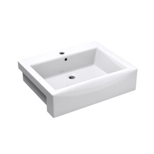 LAVABO - VASQUE Mai & Mai Lavabo vasque à encastrer blanc 57cm évier lave mains salle de bain avec trop-plein ME202