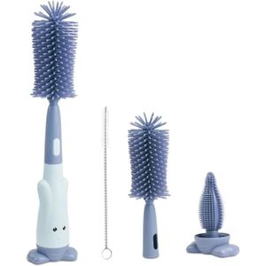 Goupillon Nuby Silicone - Nettoyage Biberons Et Tétines - Support Inclus - Sans Rayures