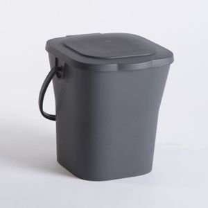 COMPOSTEUR - ACCESSOIRE EDA - poubelle / seau à compost - 6 L - gris anthracite - avec couvercle