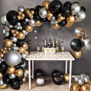 Kit Arche Ballon Or Noir, Victse 133 Pcs Ballons Noir Or