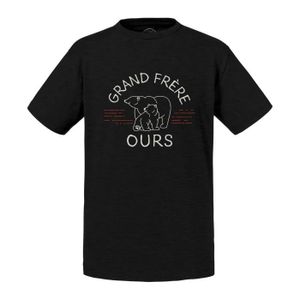 T-SHIRT T-shirt Enfant Noir Grand Frère Ours Famille Migno