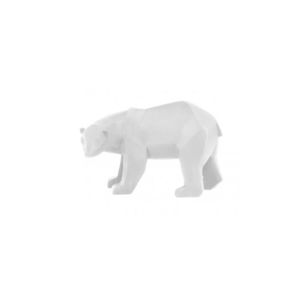 Statue d/'ours polaire avec skis en céramique blanche Hauteur 9 centimètres