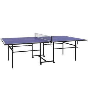 TABLE TENNIS DE TABLE Table de ping-pong pliable compacte avec 4 roulett