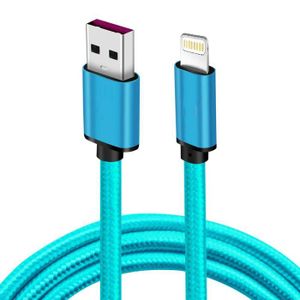 CÂBLE TÉLÉPHONE Chargeur pour iPhone SE / iPhone SE (2020) / iPhone SE (2022) Cable Tressé Renforcé Data USB Synchro Bleu 1m