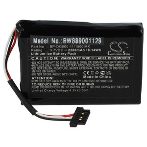 BATTERIE GPS vhbw Batterie compatible avec Mio cyclo 500 HC, 505 HC GPS compteur de vélo (2200mAh, 3,7V, Li-ion)