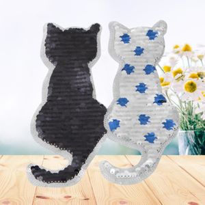 Chat réversible Changement Couleur Paillettes Patch Bricolage Coudre sur patch pour vêtements Applique Chat réversible Changement Couleur Paillettes Patch Bricolage Coudre sur patch pour vêtements Applique