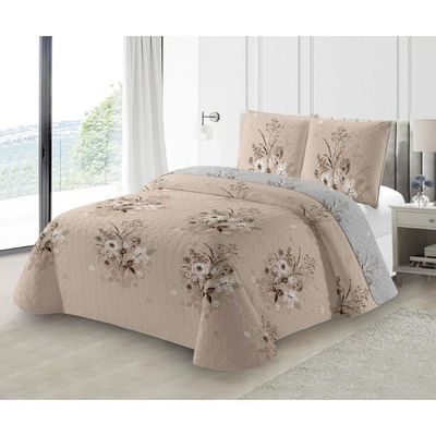 Housse de couette + 2 taies 240 x 260 cm Effet plisse Helo | Leroy Merlin