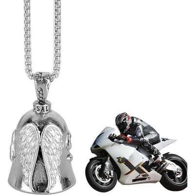 Clochette Moto Porte-Bonheur, Cloche Gardienne Acier inoxydable Moto Porte-clés Cloche Moto