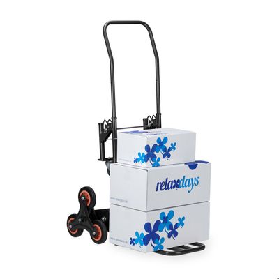 Diable De Transport Relaxdays 200 Kg - Chariot Pliable Robuste En Métal Avec Poignée Télescopique