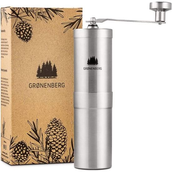 Moulin à Café Manuel En Inox 304 – Broyeur à Manivelle Avec Mouture Réglable | Pour Café Filtre, Expresso, French Press, Grains Et épices