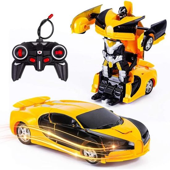 AJW-Voiture T?�l?�command?�e Bumblebee Transform Jouets pour Enfants 4 5 6 7 8 9 10 Ans Voiture 