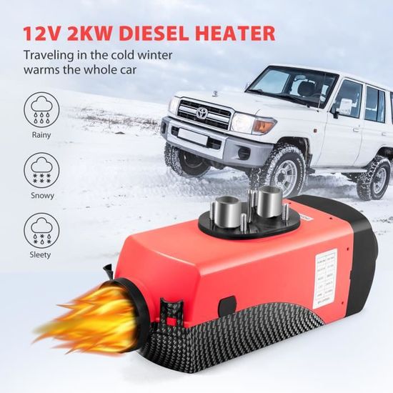 12V 2000W Chauffage Vehicule Diesel LCD Monitor Air Fuel Heater Chauffage d'appoint pour Car Truck Bus Boats Trailer
