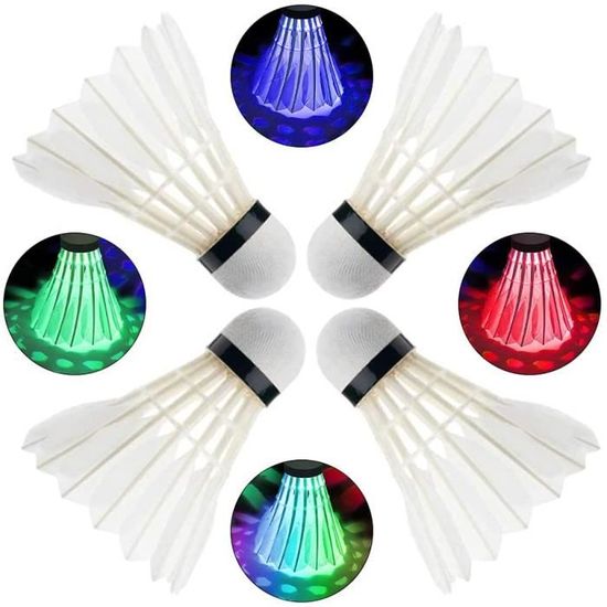 Lot De 20 Volants LED Badminton – Nylon Lumineux, Mousse, Vert/rouge, Pour S’amuser En Intérieur Ou En Soirée