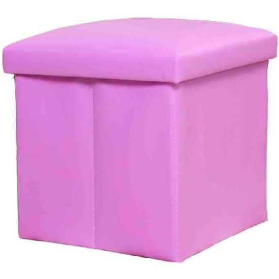 Pouf Pliable Cube Avec Rangement - Banc Tissu Marron, Siège Supplémentaire Et Coffre Pratique Pour Salon Ou Chambre