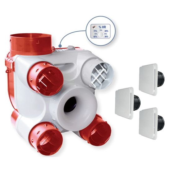 Unelvent Kit Vmc Autoreglable A Sondes Hygrometriques Et Bouches