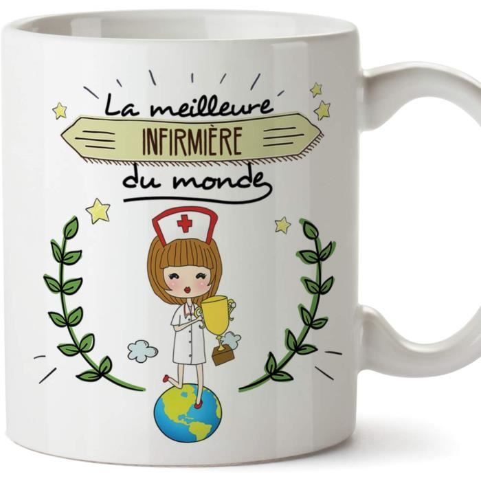 Infirmière Tasses Originales de café et Petit-déjeuner - La Meilleure Infirmière du Monde - Céramique 350 ML