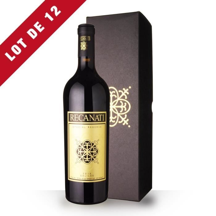 Lot de 12 - Recanati Spécial Réserve 2016 Israël - Etui (kosher) - 12x75cl - Vin Rouge