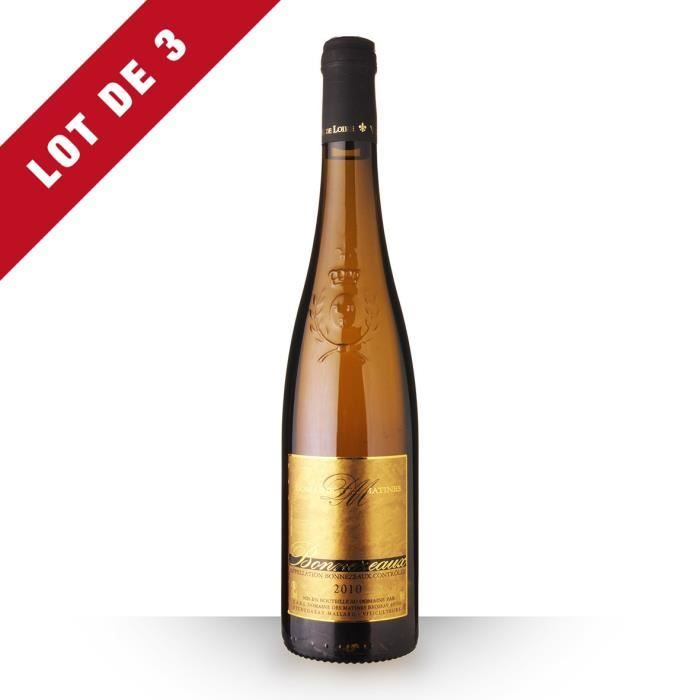 Lot de 3 - Domaine des Matines 2010 AOC Bonnezeaux - 3x50cl - Vin Blanc