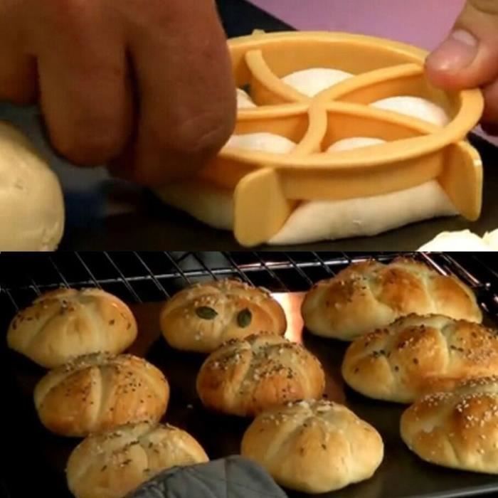 Coupe-pâte en plastique pâtisserie Pressebiscuits pain maison Rolls Moisissures Stamp cuisson_poi969