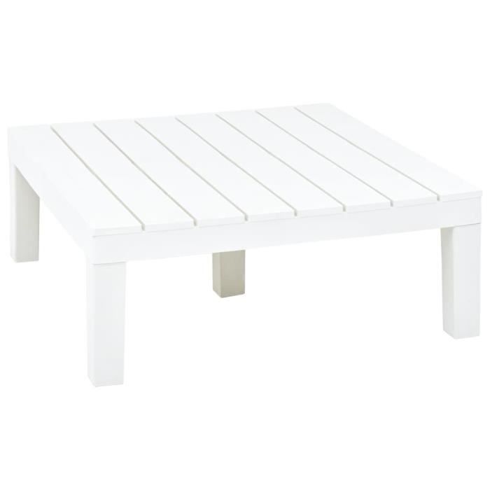 Table de jardin - Meuble de Jardin Table d'appoint Blanc 78x78x31 cm Plastique Super *518720