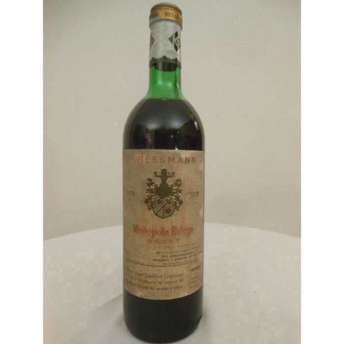 bordeaux kressmann monopole rouge 1978 - bordeaux france