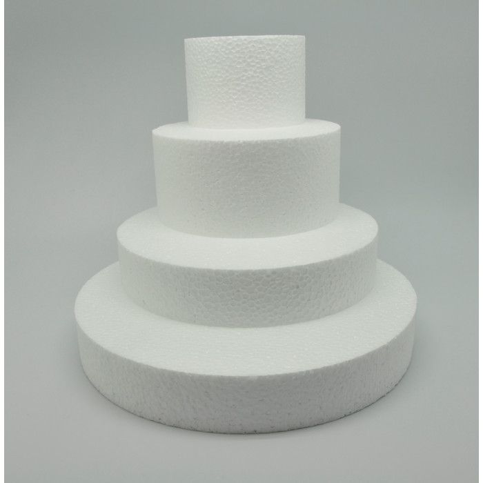 Pièce montée Disques polystyrène Ø 25/20/15/10 cm - LePolystyrène.com Blanc