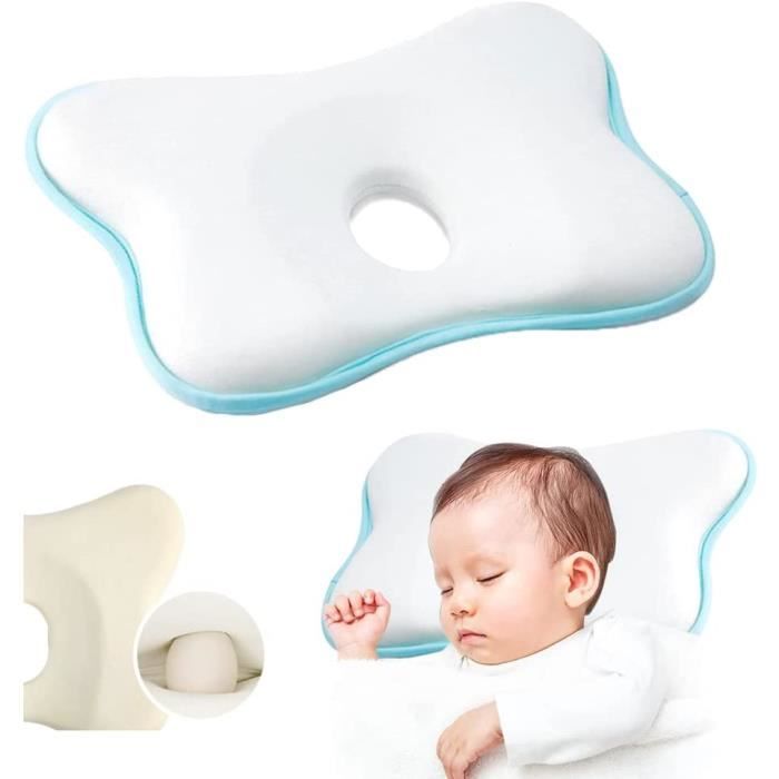 Oreiller bébé déformation tête plate, oreiller bébé anti-déformation, coussin tête plate bébé, coussin bébé 26*23*3cm