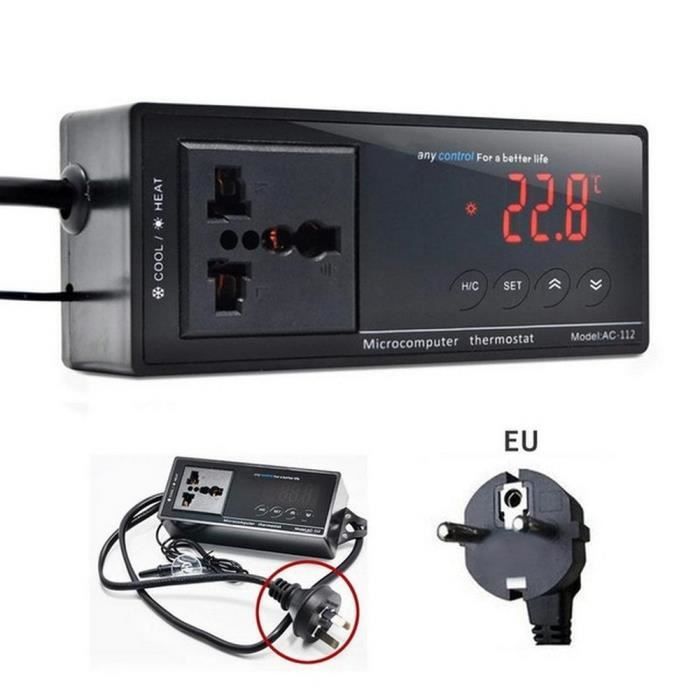 Chauffage,Régulateur de température Thermostat numérique,Prise universelle intelligente ON-OFF Aquarium régulateur - Type EU Plug
