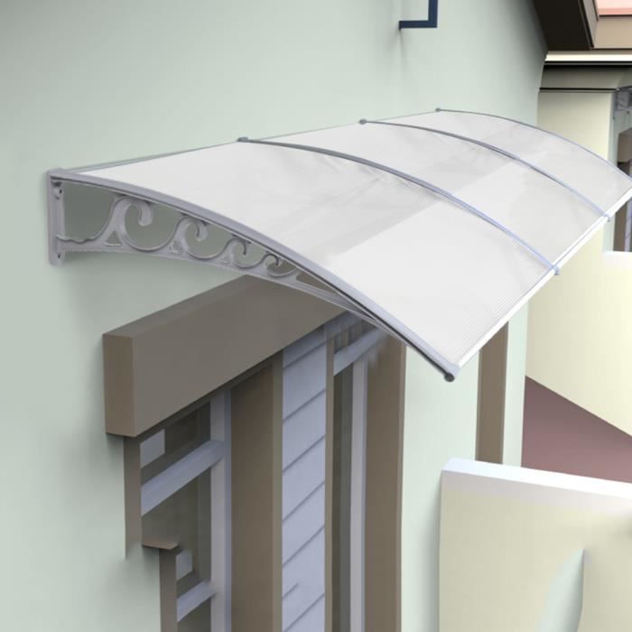 100*300 cm Auvent de porte marquise d'accueil polycarbonate