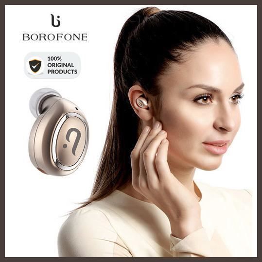 Borofone BC3 Doré - écouteurs Bluetooth avec Microphone intra-auriculaire - compatible toute marques