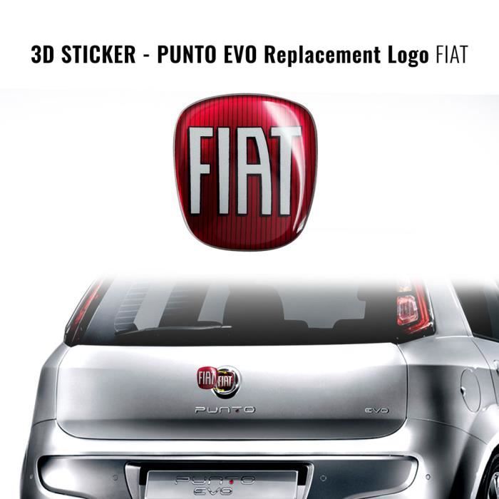 Autocollant Fiat 3D Remplacement Logo pour Punto Evo, Arrière
