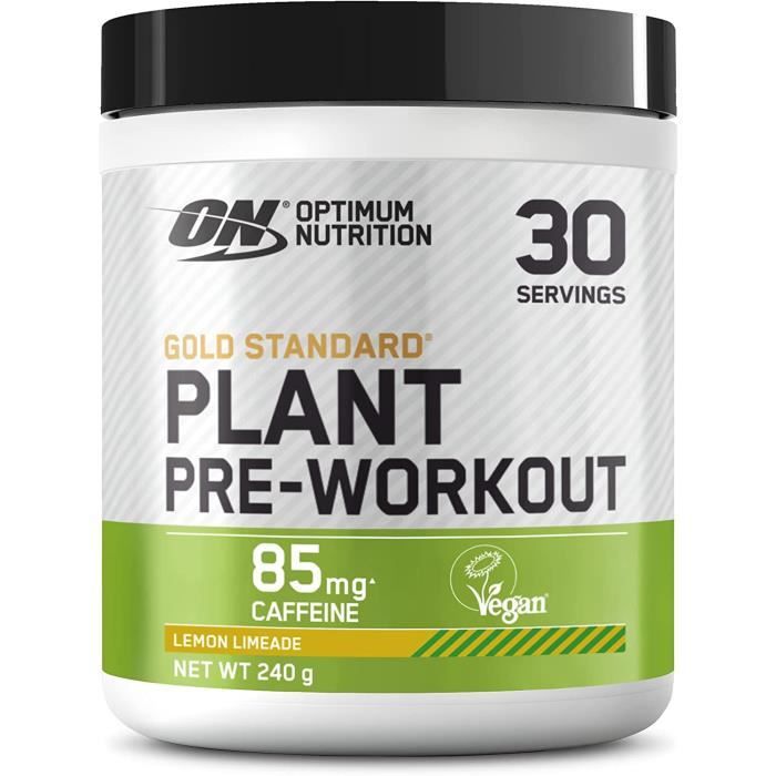 Optimum Nutrition ON Gold Standard Plant Pre-workout, Pré-entraînement Vegan en Poudre avec Caféine, Citron Limeade, 30 Portions137
