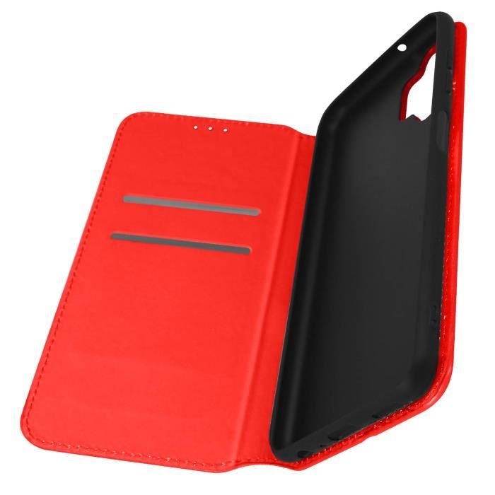 Housse Samsung Galaxy A13 Clapet Portefeuille Support Vidéo rouge