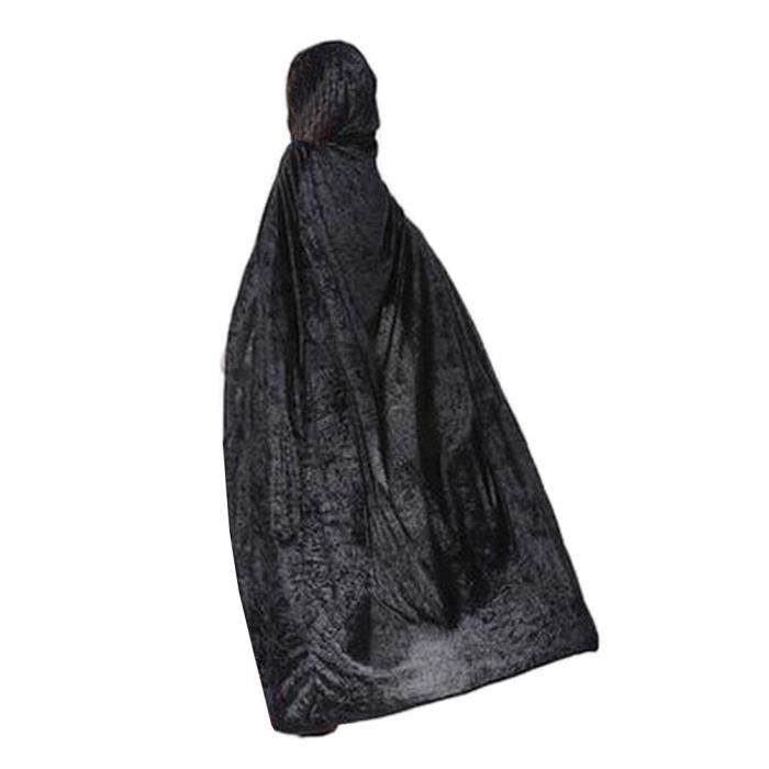 [170cm noir] Halloween capuche Cape Party Cape en velours cosplay