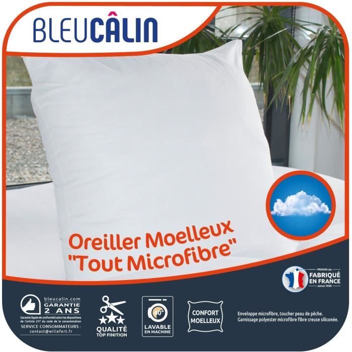 BLEU CALIN Oreiller moelleux - Blanc