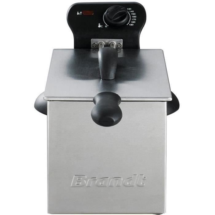 Friteuse semi pro 2000w 3l 1kg th° demontable inox