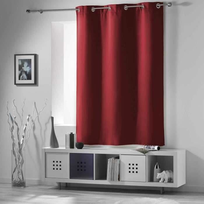 RIDEAU A OEILLETS 135 x 180 CM OCCULTANT UNI OCCULT BORDEAUX
