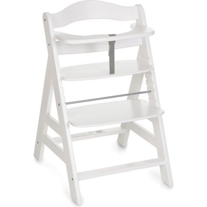 HAUCK Chaise Haute en Bois  pour bébé Évolutive Alpha + / White