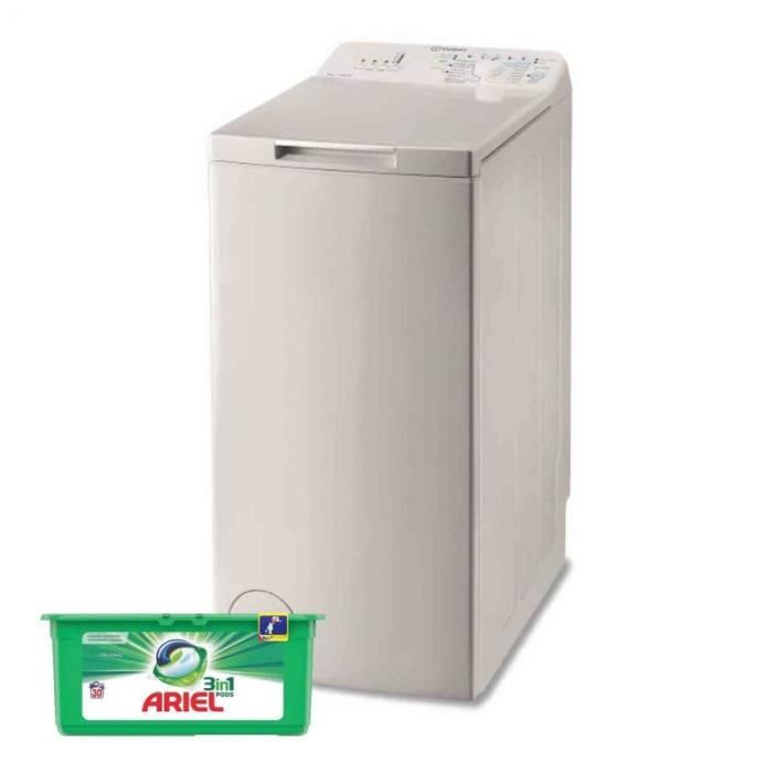 INDESIT Lave-linge top 6kg 1000trs/min Tambour 42L Turn & Wash Machine à laver