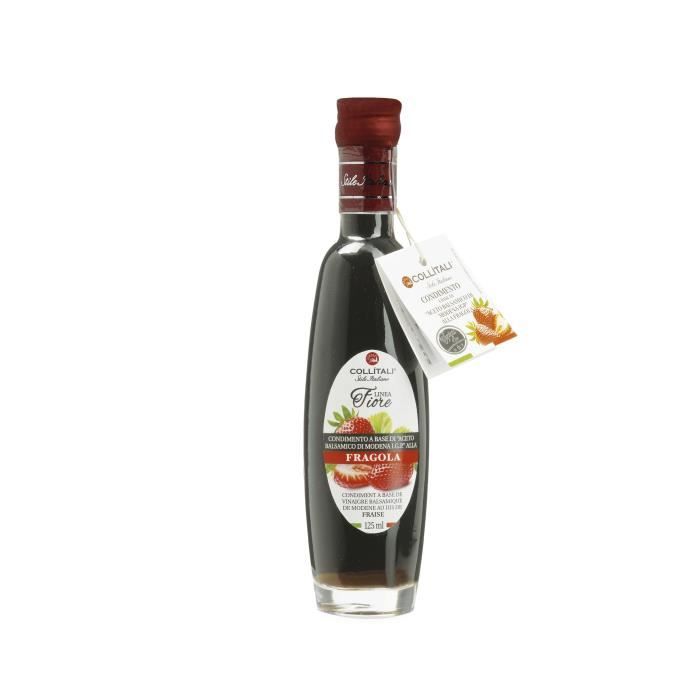 COLLITALI Bouteille -poignée design- FIORE vinaigre balsamique aromatisation naturelle fraise - 125 ml
