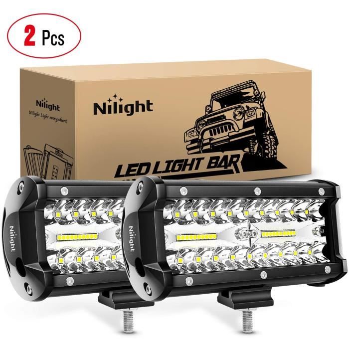 Éclairage Et Composant - Led Phare 12V 24V2Pcs 120W 16.5Cm Travail Longue Portee Moto Voiture Barre Feux Lampe Truck