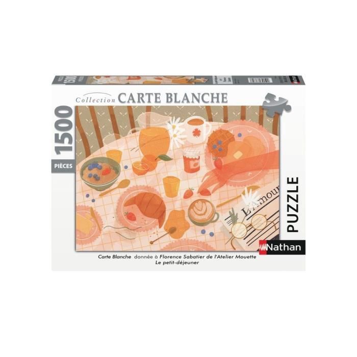 Nathan - Puzzle 1500 pièces - Le petit-déjeuner / Florence Sabatier (Collection Carte blanche)