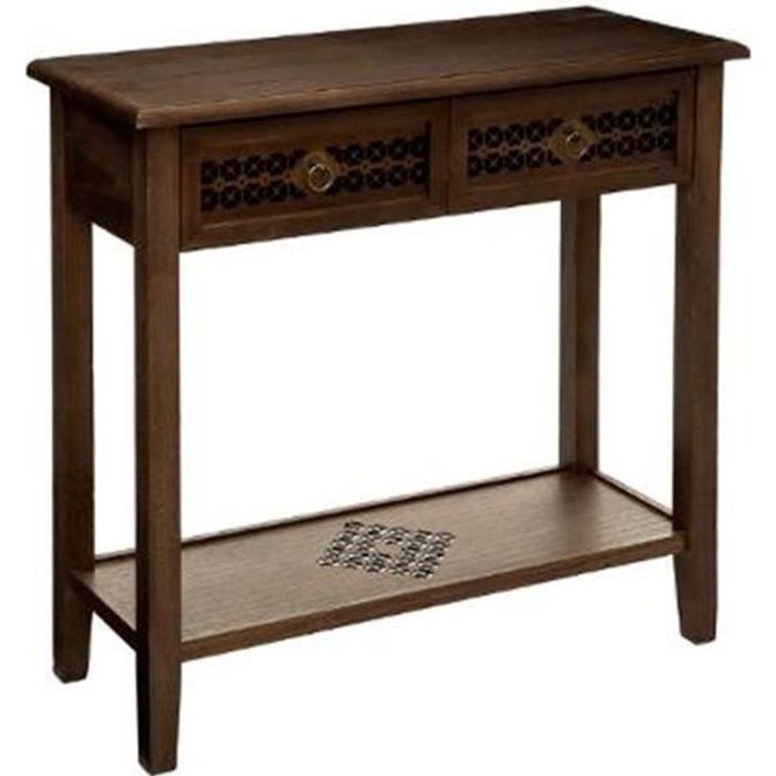 Console 2 Tiroirs en Bois \