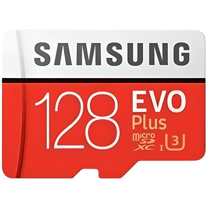 Samsung mb-mc128ga/EU Evo Plus Carte Micro SD de 128 Go, uHS-i Classe 10 U3, jusqu'à 100 Mo/s Vitesse de Lecture 90 Mo/s Vitesse