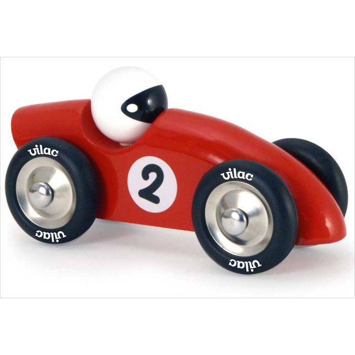 Voiture Compétition en bois rouge