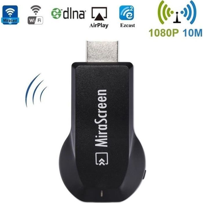 Clé Chromecast noir WiFi Affichage Dongle / Miracast Airplay DLNA Récepteur Dongle sans fil Mirroring Dispositif d'écran a - noir