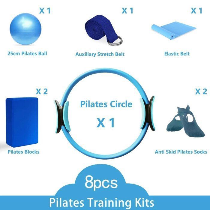 Kit Pilates 13 Pièces HoldOneLight - Anneau 30.5cm, Ballon, Bandes Résistance, Chaussettes, Sac De Rangement